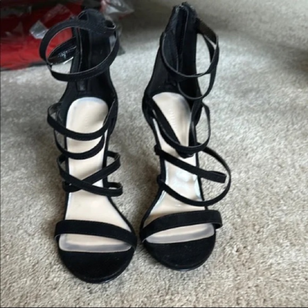 Forever 21 Black Strappy Stiletto Heels